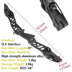 25″ ILF Recurve Bow Riser Handle Takedown Archery Competition Target Hunting Bow