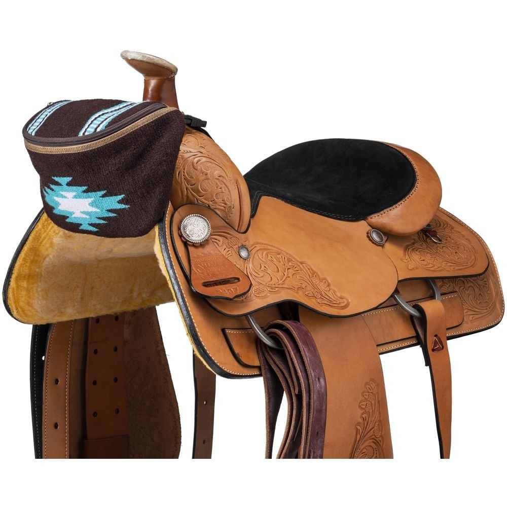 Saddle Pouch made of Brown Blanket Hand Weaved Navajo Blanket