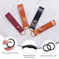 12-Pack Metal Spring O Rings, 1″ Zinc Alloy Keyring Buckle [Black]