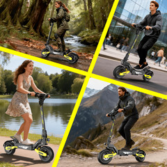 Electric Scooter for Adult 1200W 30MPH 25Mile Foldable 11inch Off-road E-Scooter