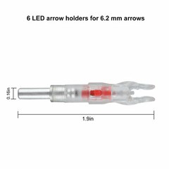 6/12Pc Automatic LED Shooting Archery Arrows Lighted Nocks 6.2mm Arrow Nock Tail