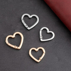 Keychain Clip, Zinc Alloy Heavy Duty Heart Carabiner, Spring Snap Clasp Hook for