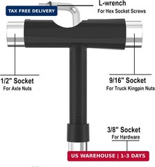 Professional Skate Tools, All-in-One Multi-Function Portable Skateboard T Tool w