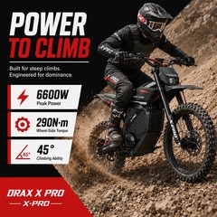 X-PRO DRAX X PRO Electric Dirt Pit Bike 72V/30AH 19″/17″ Wheels for Teens Adults
