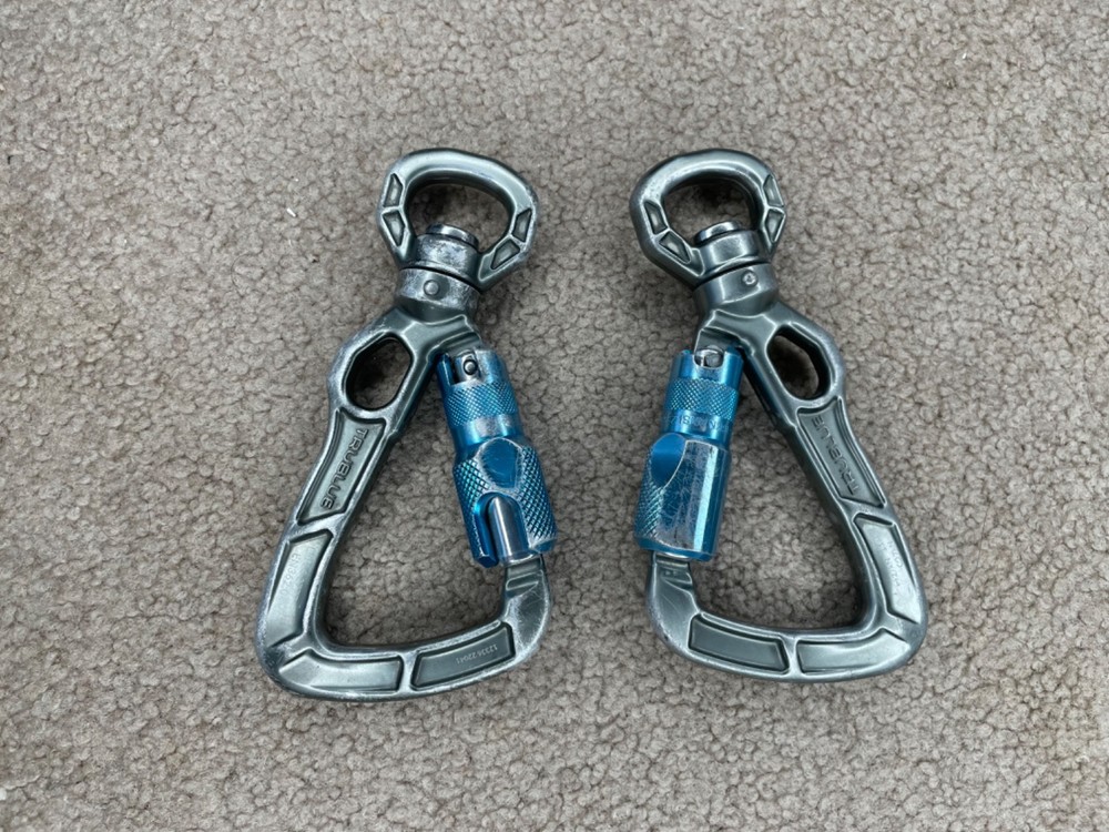1-TruBlue Carabiner TRU-LOCK Forged Aluminum w/Swivel Base Climbing AG#MLTS SHLF
