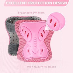 6 in 1 Kids 3-10 Years Knee Elbow Pads Protective Gear Set for Skating Cycling B
