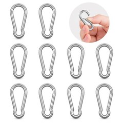 10 PCS Stainless Steel Carabiners Spring Snap Hooks Heavy Duty Keychain Clip NEW