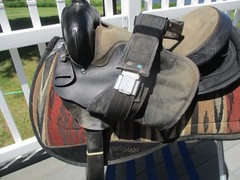 15» SQH BARS SIMCO black Western barrel/ trail saddle leather & cordura USA