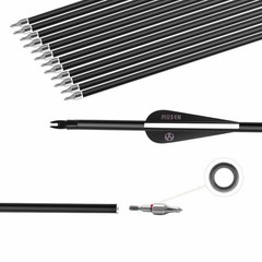 12pcs 30 inch Archery Fiberglass Arrows Spine 500 Hunting Target Practice Arrows