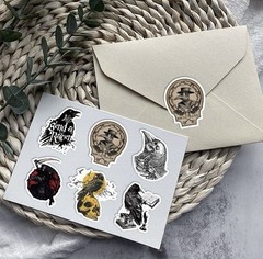 30Pcs Random Vintage Dark Gothic Cool Crow Raven Bird Waterproof Decals Stickers