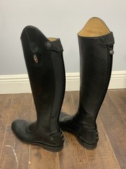 New Secchiari Italy Dressage Riding Boots Black Leather Tall Equestrian Size 41