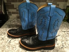 Smoky Mountain Cowboy Boots Blue animal print design size 6.5