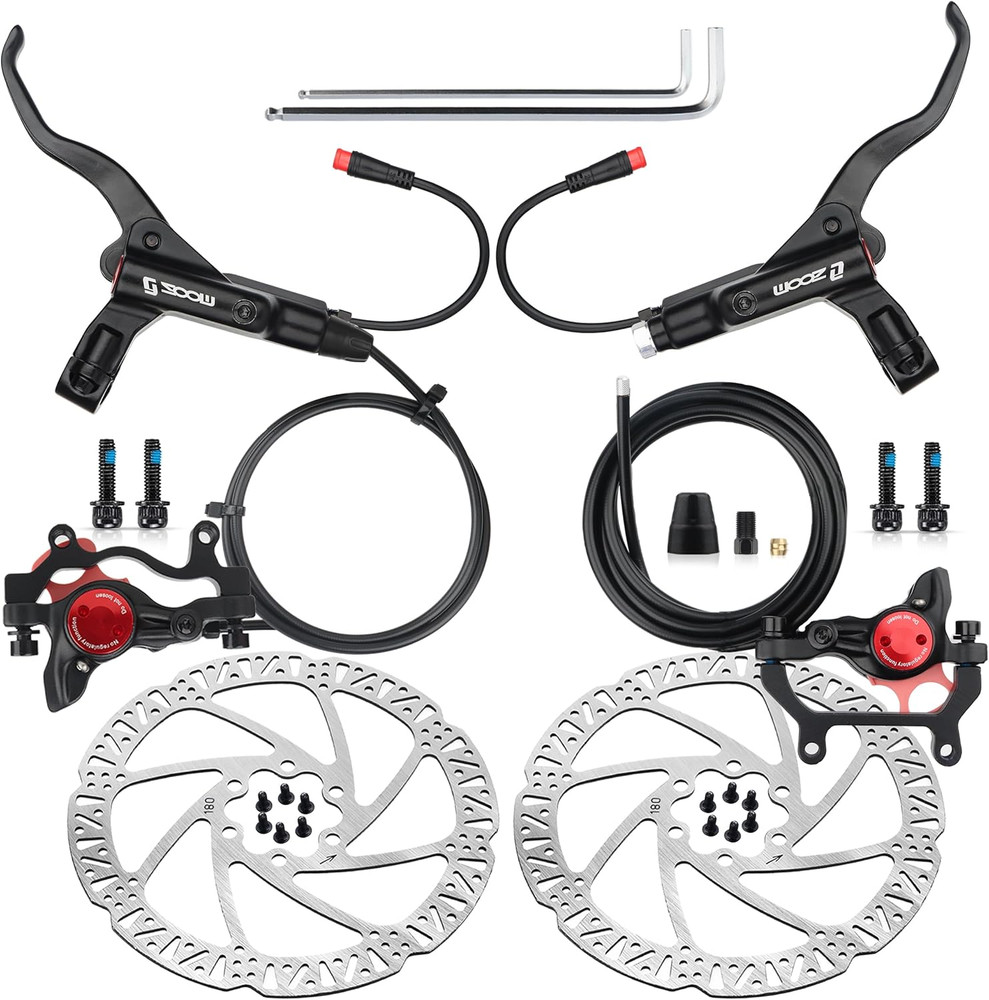 Zoom H875E Ebike Hydraulic Disc Brake Set with 2-PIN Sensor & Rotors