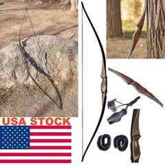 54″ Archery Longbow Traditional Recurve Bow RH 20-70lbs Hunting Target Shoot Bow