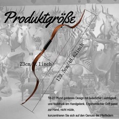 25Lbs Mongolian Detachable Longbow Hunting Recurve Bow 49″ Practice Beginner