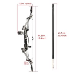 16″ Archery Mini Compound Bow Arrow Set 16Ibs Children Toy Target Practice Game