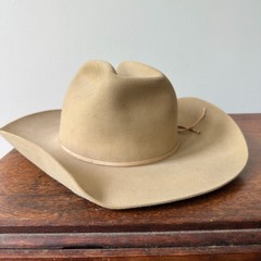 Vintage Stetson Ranger Style Felt Cowboy Hat Size 7 Tan Silverbelly Western