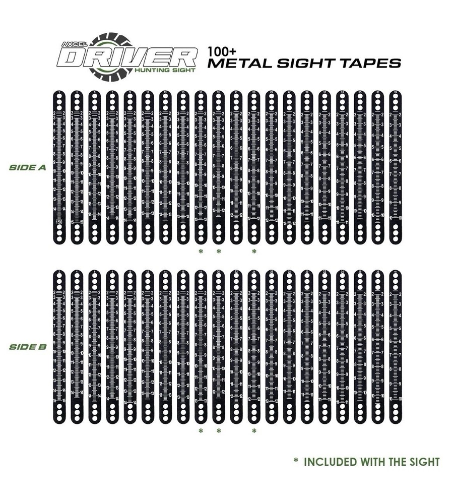 Axcel Driver Metal Sight Tapes 100+ – Slotted (Scales 13 & 14)