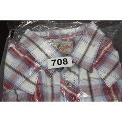Wrangler Mens Short Sleeve Plaid Snap Button Western Shirt Red Blue
