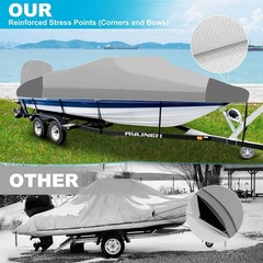Trailerable Boat Cover 17-19ft with Outboard Motor Cover, 900D Mari… Fast Ship
