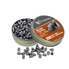 HARPEX Pro 200 Count CYLINDRICAL POINTED SLUG 4.5mm .177 Caliber Airgun Pellets