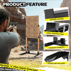 1X H Shape Adjustable Target Stand Base For Paper Shooting Cardboard Silhouette