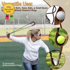 Shepherd Sling Durable Leather Rock Throwing Slingshot Long Distance Launcher