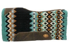 Klassy Cowgirl Barrel Style Turquoise, Orange & Black Memory Felt Saddle Pad