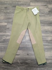 NWT Devon-aire Child Sz Large 16R pull on khaki 371 riding breech pants cotton