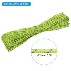 Reflective Guyline Camping Paracord 2mm Tent Cord Guyline Rope Light Green