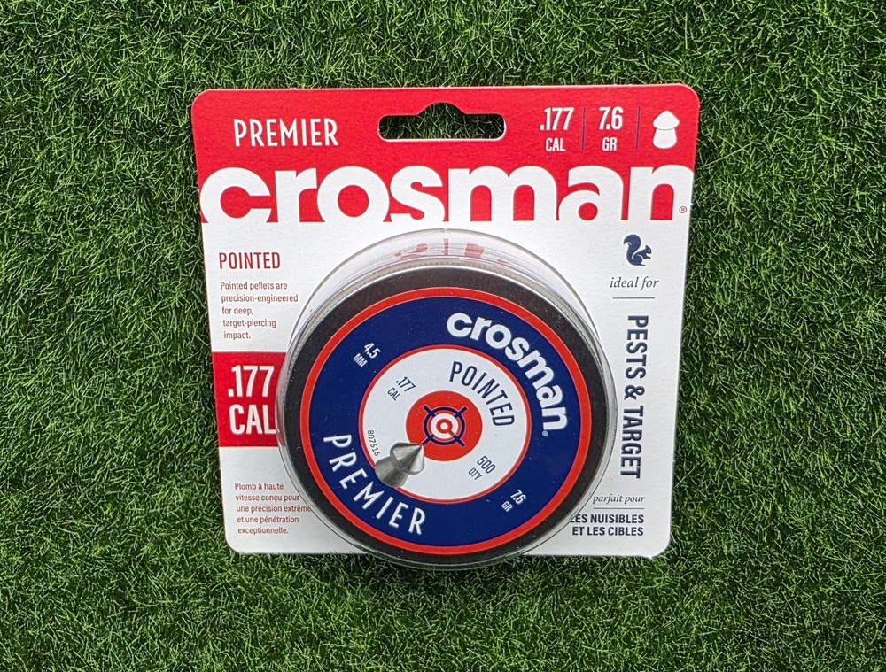 Crosman Premier .177Cal Pointed Air Gun Pellets 4.5mm 7.4gr., 500Qty – 7-P577