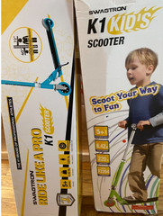 NEW SWAGTRON K1 Kick Scooter Children & Teens Foldable Blue w/ Yellow Free Ship