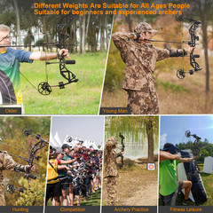 30-70LB Camo Archery Hunting Compound Bow for Adult Right Hand 310FPS Shooting