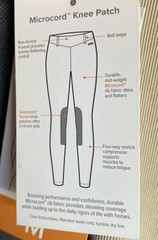 KERRITS Size M Tan Ribbed Microcord Tight Knee Patch Riding Breeches Women’s NWT