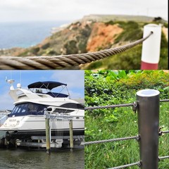 3/8 Stainless Steel Cable, 30Ft Wire Rope, Aircraft Cable with 7×19 Strands and