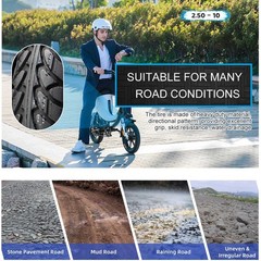 2.50-10 Dirt Bike Tire Street Compatible with 2.50-10, B enhanced type