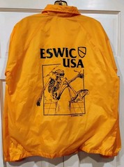 ESWIC USA Skate Windbreaker Yellow Graphic Skeleton Shredding Adult Med Lined