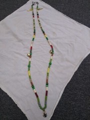 NEW EQUINE HORSE RHYTHM BEADS & BELLS TRAIL HORSEMANSHIP MULTICOLOR GREEN/RED