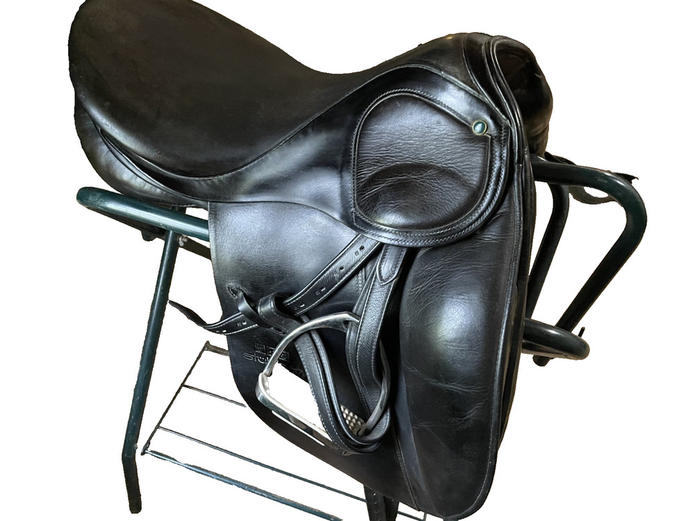 Black 17 in Used Stubben Scandica DL Dressage Saddle set & Bundle