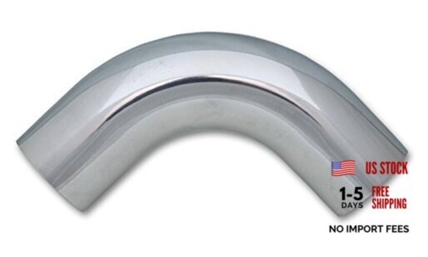2176 3″ Polished Aluminum 90 Degree Bend