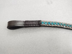 New 3 Row Clear Crystal Leather BrowBand For Bridle All Size With Free Shipping.