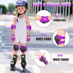Kids/Youth Knee Pads for Kids 3-14Years Boys Girls 6 in 1 Kids Protective Gea…