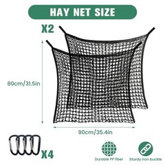WTYPOPK 2 PCS Slow Feed Hay Nets for Horses 31.5″ x 35.4″ Large Capacity Hay…