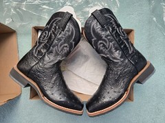 Dan Post DPP5710 Black Hand Quill Ostrich Western Boots Men’s Size 11.5