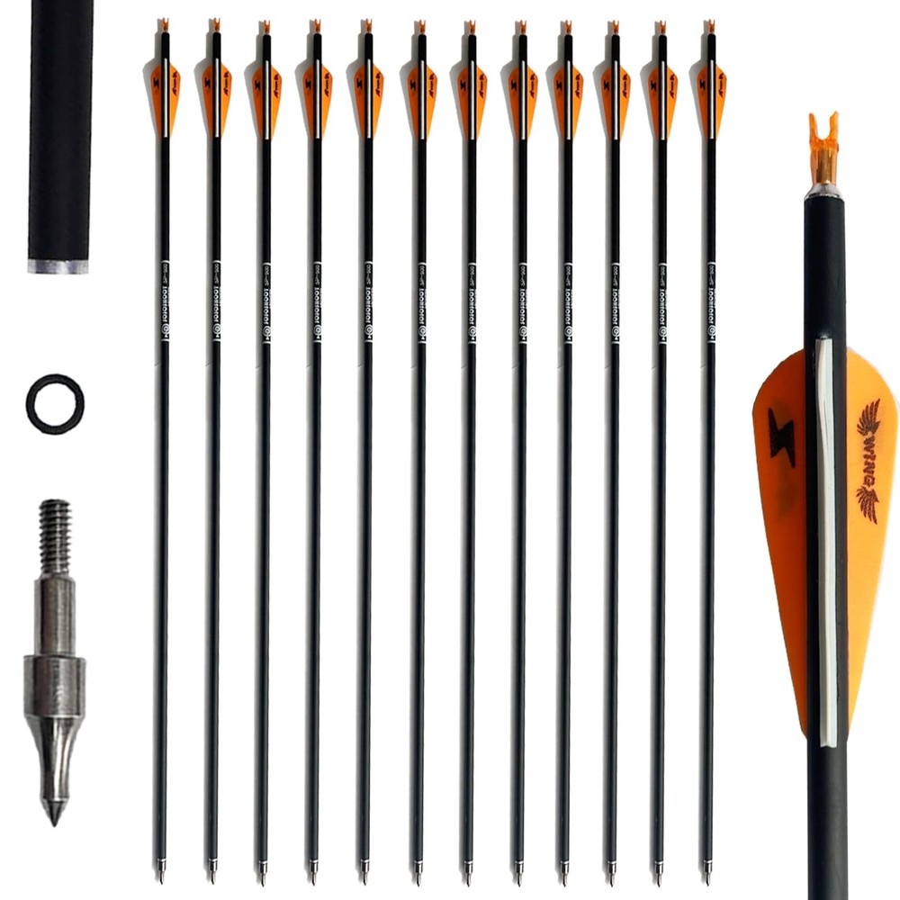 31inch Carbon Arrow Archery Targeting Practice Hunting Arrows for Compound & …