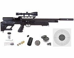 Hatsan BullBoss QE .22 Cal PCP Air Rifle w/ Scope & Targets and Pellets Bundle