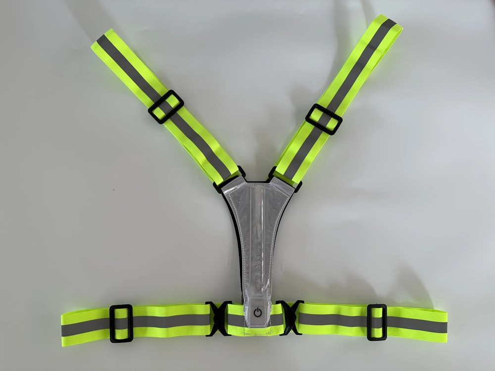 Adjustable LED Running Light Safety Vests With USB Charging Cable High Visibilit