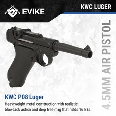 Evike Airguns – KWC P08 Luger CO2 Powered 4.5mm Air Pistol