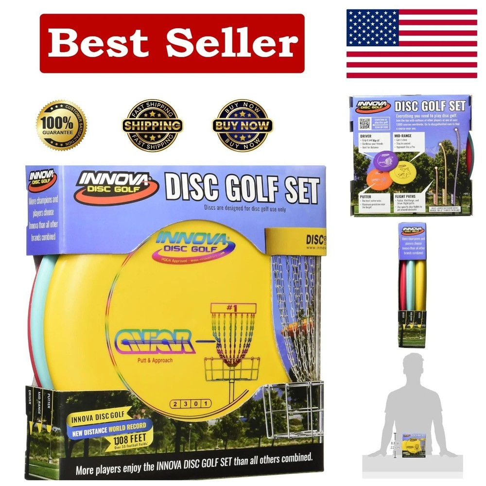 Ambidextrous Innova 3-Disc Golf Set for Beginners: Driver, Mid-Range, Putter