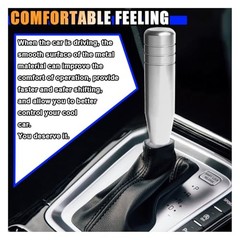 KITUREK 5″ Gear Shifter Knob, Universal Aluminum Alloy Car Weighted Gear Silver